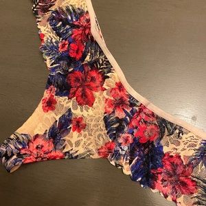 Tropical print thong PINK (new)
